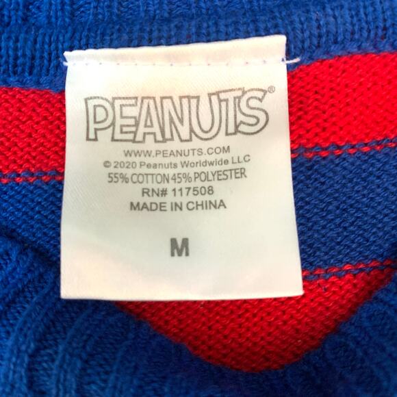 Peanuts Snoopy Striped Holiday Sweater Size Medium - Picture 8 of 8